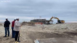 Construction begins on new fishing pier in Surfside Beach