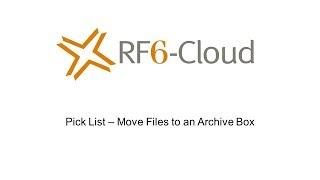 Pick List - Moving File Folders to an Archive Box