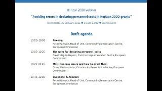 Avoiding errors in declaring personnel costs in Horizon 2020 grants