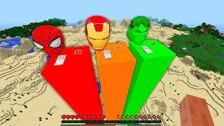 I can BUILD a LONGEST SPIDER MAN! IRON MAN! HULK HOUSE in Minecraft! WHICH SECRET HOUSE TO CHOOSE