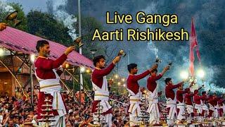  INDलाईव गंगा आरती त्रिवेणी घाट ऋषिकेशLive Ganga Aarti Triveni Ghat Rishikesh21-Dec-2024 IND