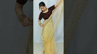 Step by step net saree draping  #ytshorts #beautynstyle #yt #saree #shortvideo #shortsfeed #shorts