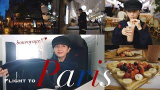 Paris Vlog : 日本からパリへ14時間フライト夜のパリの街をお散歩絶品クレープに出会えました。