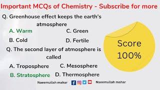 Important NCQs of Chemistry | Sir Naeemullah mahar