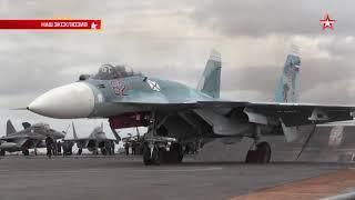 Footage of takeoff and landing of aircraft from the aircraft carrier Admiral Kuznetsov