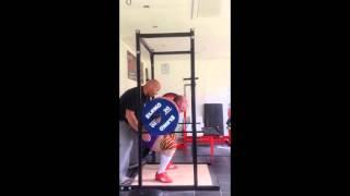 2x2 310kg squat, 2x2 200kg bench press 3x1 250kg deadlift Wim Wamsteeker 10-5-2013