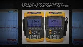 2 Fluke 196C ScopeMeter 100MHz Color Oscilloscope