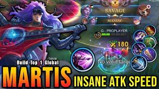 SAVAGE & MANIAC!! 24 Kills Martis Insane Attack Speed Build!! - Build Top 1 Global Martis ~ MLBB