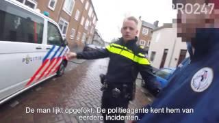 PolitieEenheid- Man word meegenomen naar bureau wegens huiselijk geweld.