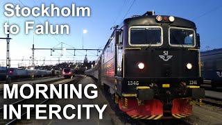 TRAIN DRIVER'S VIEW: Morning InterCity (Stockholm-Falun)