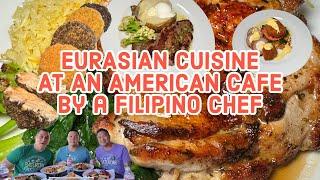 FILIPINO Chef making Eurasian Cuisine at an American Cafe! Temptations Cafe by Pandesal Republik