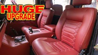 I covered this Land Rover Defender interior in REAL leather!. Auto upholstery