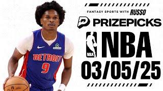  BEST NBA PICKS FOR WEDNESDAY | 03/05/25 | BASKETBALL | TODAY | BEST BET | PRIZEPICKS | RUSSO