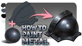 How To Paint METAL - Digital Art For Beginners | Photoshop Digital Painting Tutorial