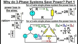 Electrical Engineering: Ch 13: 3 Phase Circuit (35 of 53) 3-Phase Systems Save Power, Why?