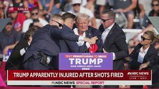 Trump injured after shots fired at rally | Raw video aftermath