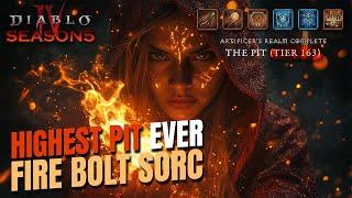 FIRE SORC OUTCLASSES THEM ALL! Highest Pit ever - Season 5 Diablo 4