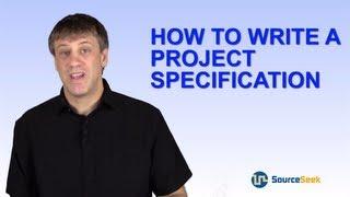 How To Write A Project Specification