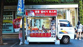 Street Food Korea! A must-eat street breakfast(Toast) in Korea's fashion street (Myeongdong)