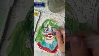 Trying WOOMER WATERCOLORS #clown #art #watercolor #doodle #doodleart #myart