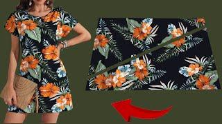 WOW️Only 1 meter fabric Summer Stylish Dresses Cut and Sew in 10 Minutes  Summer Trends Dresses