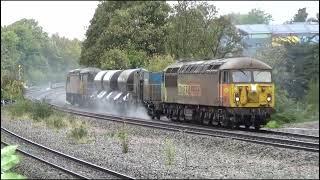 Horfield Bank, Bristol, with Class 56s on a one-off RHTT diagram