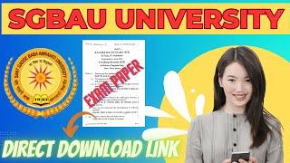 SGBAU University Maharashtra Previous Year Question Paper Free Download I SGBAUONLINE.COM