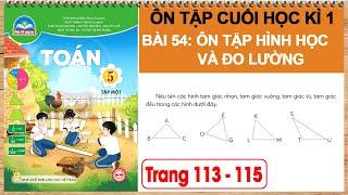 Toán lớp 5 chân trời sáng tạo bài 54 Ôn tập hình học và đo lường