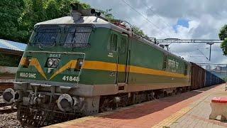 [7 IN 1] WAG-9 GREEN MONSTER LOCO LEADING FREIGHT TRAINS CROSSINGS NELLIMARLA RAILWAY STATION