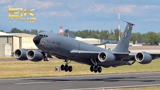 (4K) Boeing KC-135 R Stratotanker USAF 60-0333 departure RAF Fairford RIAT 2023 AirShow