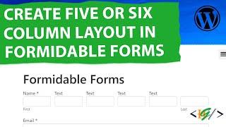 How to Create Five / Six Column Layout in Formidable Form in WordPress