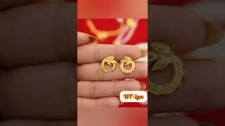latest gold earrings designs with weight//daily wear gold #gold#earrings #jewellery#trending #shorts