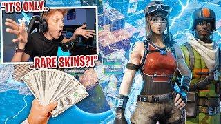 I got 100 SEASON 1 SKINS to scrim for $100 in Fortnite... (only rare skins)