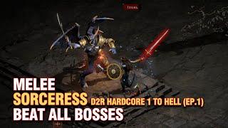 I Beat All Bosses with a MELEE Sorceress | D2R Hardcore 1 to Hell Ep.1