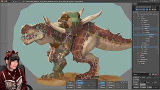 Twitch: Dinosaur Rig Challenge Pt.1/2 Bones, Tail and Head