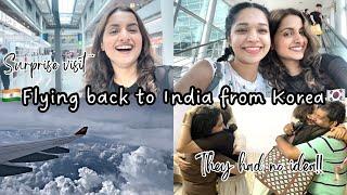 I surprised my parents in India | Flying from Korea to India after months