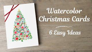 Handmade Watercolor Christmas Cards - 6 Beginner-Friendly Christmas Tree Designs