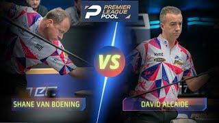 SHANE VAN BOENING  VS  DAVID ALCAIDE | 2024 PREMIER LEAGUE POOL #billiards  #highlights #nineball