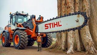 Extreme Dangerous Fastest Big Chainsaw Cutting Tree Machines | Monster Stump Removal Excavator #42