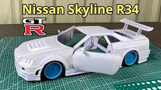 How to make Nissan skyline GTR R34 from foamboard (part1)