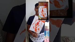 Hanuman janam utsav special Drawing 🫣using sindoor🫠️ #shorts #hanuman #viral #art