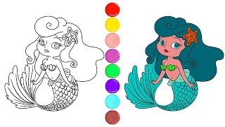 How to draw a mermaid ‍️ Painting and Coloring for Kids