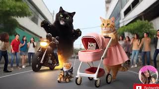 Cat Family Bad Traffic Accident / AI Cat Story #cat @BumBomy