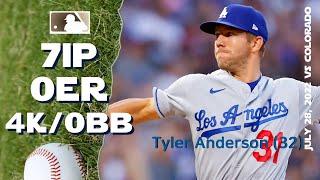 Tyler Anderson | July 28, 2022 | MLB highlights