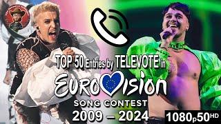 Top 50 Entries by Televote in Eurovision Song Contest (2009-2024)