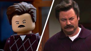 Parks and Rec ... in LEGO | Ron Loves Riddles [Blender Animation]