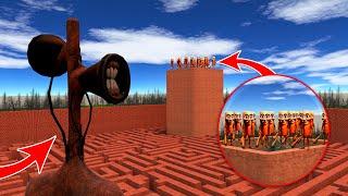 Siren Head vs 1000 Tung Tung Sahur! (INSANE Maze Battle)
