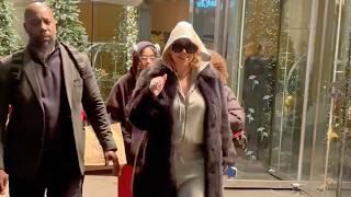 Mariah Carey with Twins Leaving The Mandarin Hotel in New York City