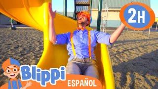 Blippi vista juegos infantiles al aire libre | Blippi | Moonbug Kids Parque de Juegos