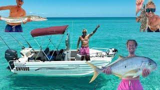 Living in Australian paradise catch & cook huge Golden Trevally Hervey Bay